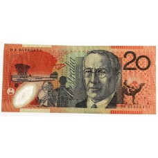 AUSTRALIA 1995 . TWENTY 20 DOLLARS BANKNOTE . EVANS/FRASER . FIRST PREFIX DA95